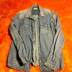 All Saints Pearl denim button down